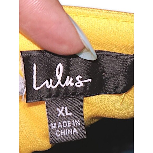 Lulus Always Audacious Marigold Yellow Satin Tie-Back Wrap Around Midi Dress XL - Picture 3 of 7